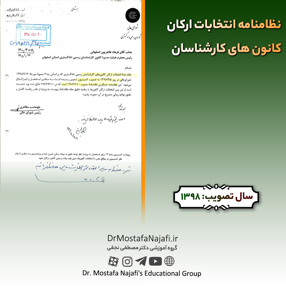 نظامنامه انتخابات ارکان کانون های کارشناسان نظامنامه انتخابات ارکان کانون های کارشناسان