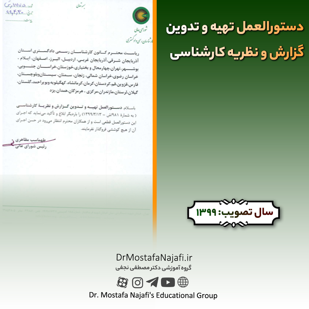 دستورالعمل تهیه و تدوین گزارش و نظریه کارشناسی دستورالعمل تهیه و تدوین گزارش و نظریه کارشناسی
