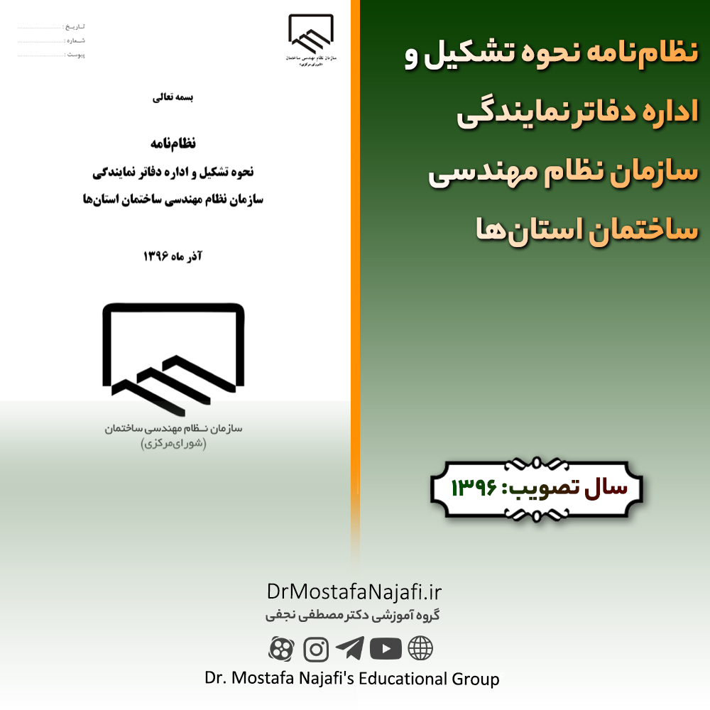 نظام‌نامه نحوه تشکیل و اداره دفاتر نمایندگی سازمان نظام مهندسی ساختمان استان‌ها
