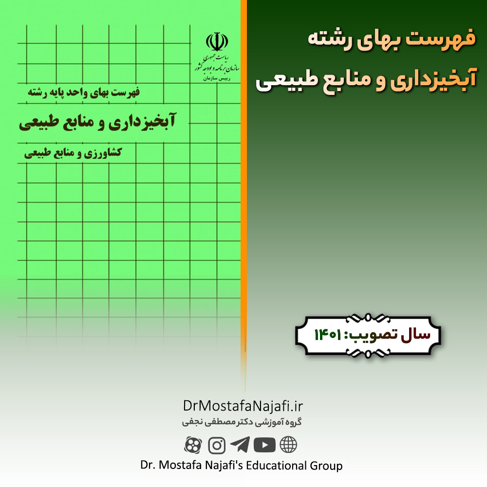 فهرست بهای رشته آبخیزداری و منابع طبیعی سال ۱۴۰۱ فهرست بهای رشته آبخیزداری و منابع طبیعی سال ۱۴۰۱