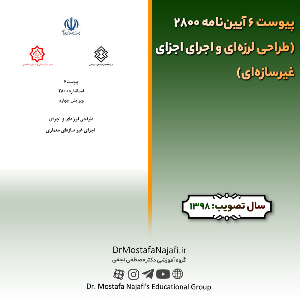 پیوست ۶ آیین‌نامه ۲۸۰۰ (طراحی لرزه‌ای و اجرای اجزای غیرسازه‌ای)