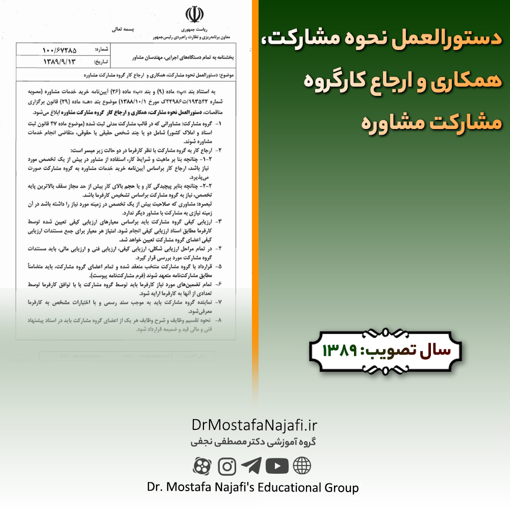 دستورالعمل نحوه مشارکت، همکاری و ارجاع کارگروه مشارکت مشاوره دستورالعمل نحوه مشارکت، همکاری و ارجاع کارگروه مشارکت مشاوره