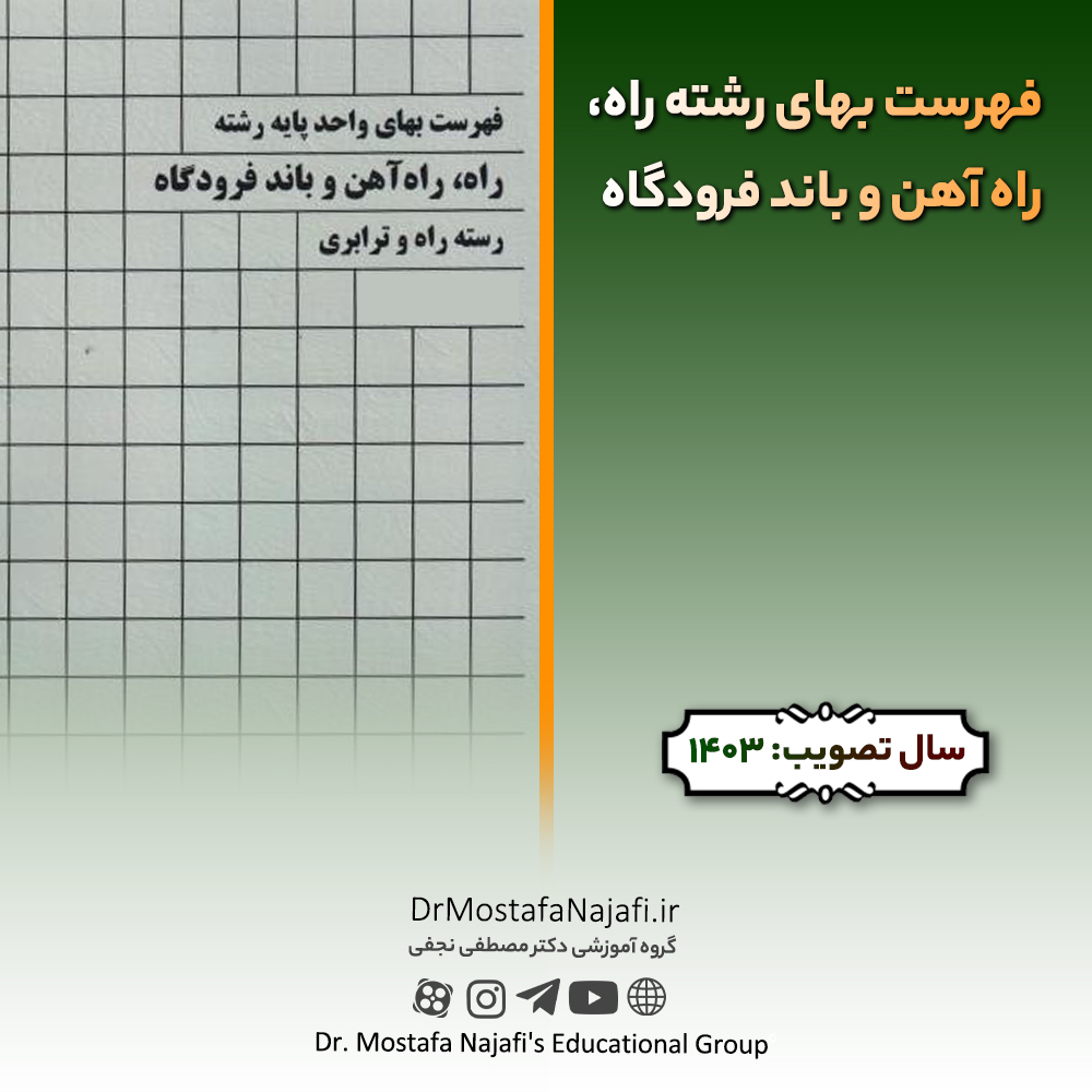 فهرست بهای رشته راه، راه آهن و باند فرودگاه سال ۱۴۰3 فهرست بهای رشته راه، راه آهن و باند فرودگاه سال ۱۴۰3