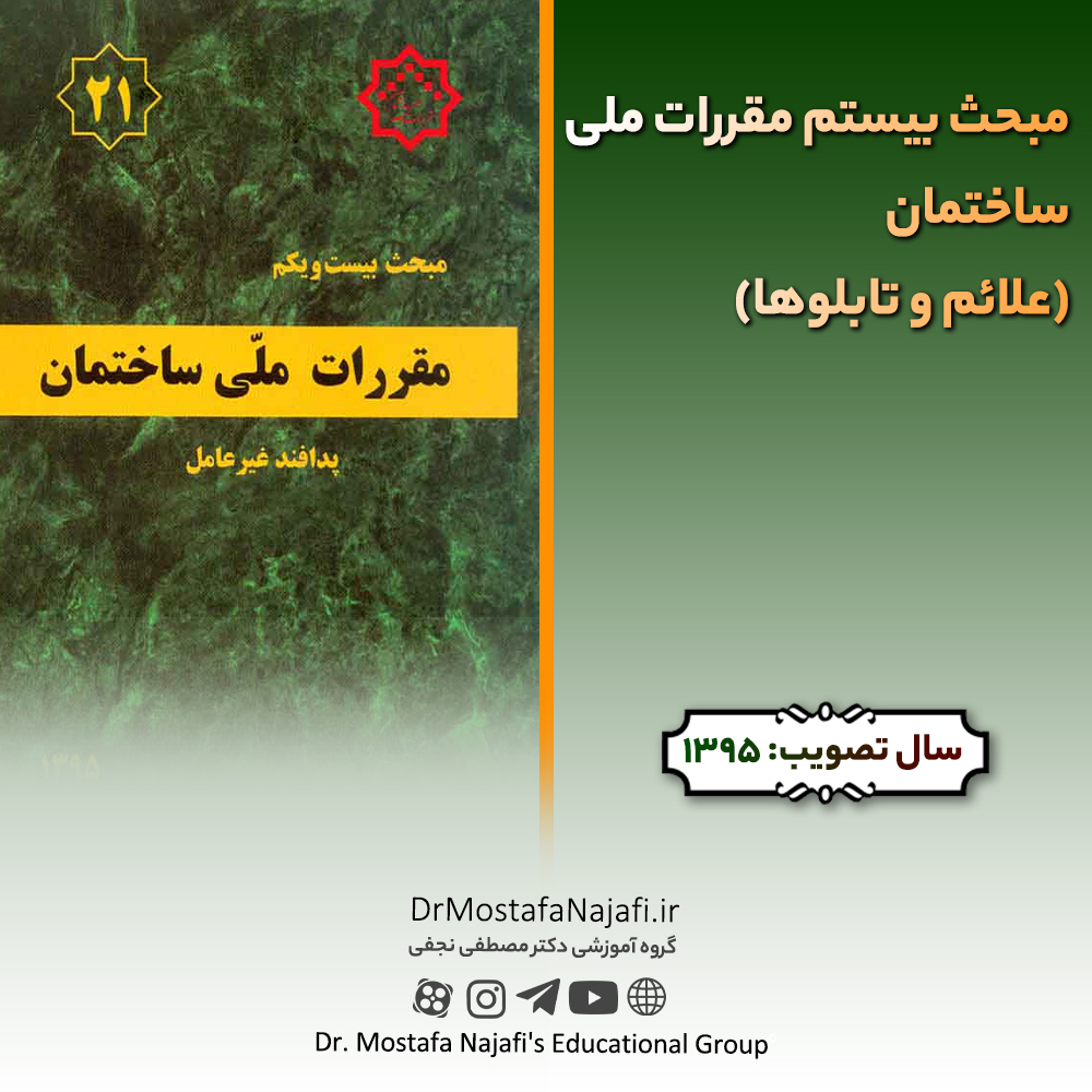 مبحث بیست و یکم مقررات ملی ساختمان (پدافند غیرعامل) مبحث بیست و یکم مقررات ملی ساختمان (پدافند غیرعامل)