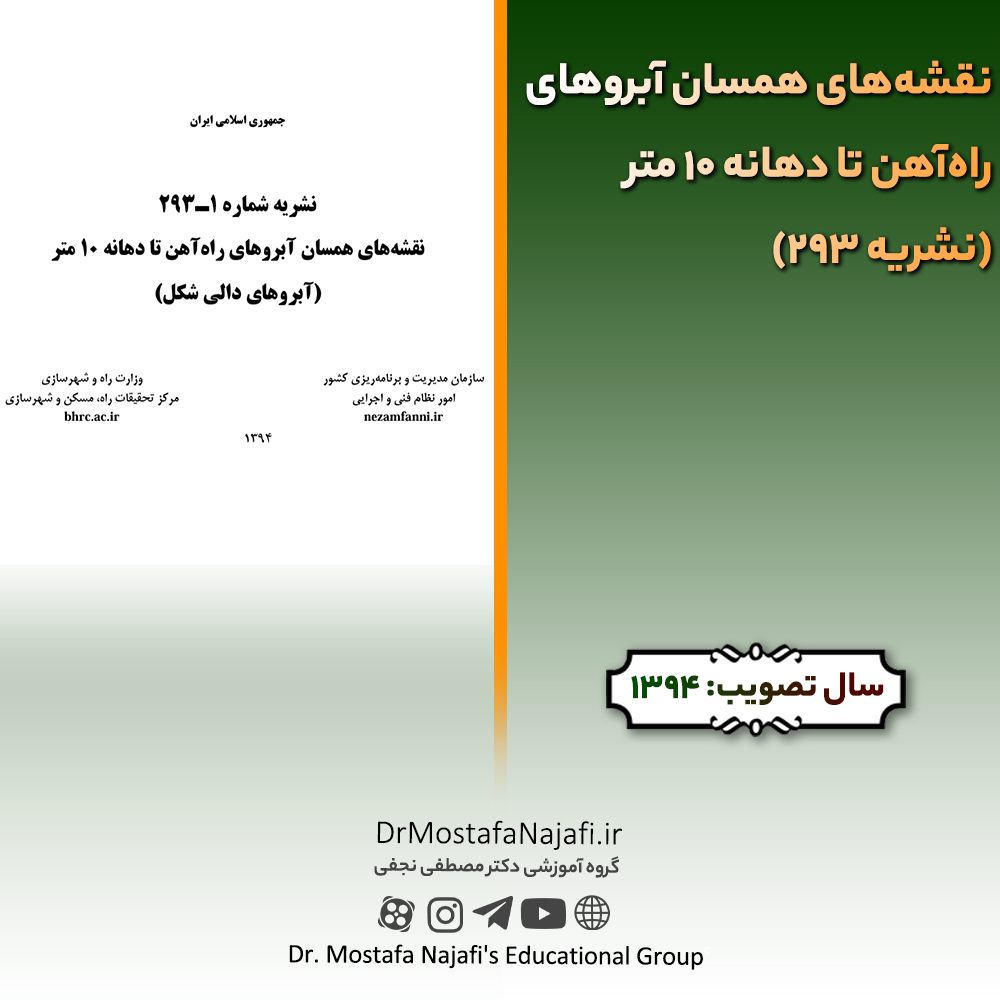 نقشههای همسان آبروهای راهآهن تا دهانه 10 متر (نشریه 293) | مصوب سال 1394 نقشههای همسان آبروهای راهآهن تا دهانه 10 متر (نشریه 293) | مصوب سال 1394